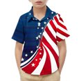 thumbnail image 1 of ZACPNCV Kids Boys 4th of July Shirt USA Letter Print Tees Short Sleeve Crewneck Holiday Tops Patriotic Graphic Shirts Independence Day Clothes Multicolor 6-7 Years, 1 of 9