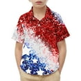 thumbnail image 1 of ZACPNCV Kids Boys 4th of July Shirt USA Letter Print Tees Short Sleeve Crewneck Holiday Tops Patriotic Graphic Shirts Independence Day Clothes Multicolor 3-4 Years, 1 of 9