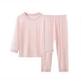 thumbnail image 1 of ZACPNCV Kids Boys Girls Thermal Pajamas Toddler Unisex Long Sleeve Solid Pullover and Pants Fall Warmth Underwear Outfits Pink 11-12 Years, 1 of 4