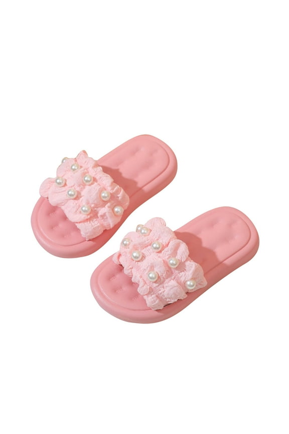 Kids Cloud Slides Girls Boys Slip On Slide Sandals Comfort Non-Slip Thick Sole Slippers Summer Shower Shoes Pool Pink 11-12 Years