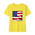 thumbnail image 1 of ZACPNCV Kids Flag Shirts USA Flag Stars Stripes Graphic Blouse Patriotic Shirt 4th of July T Shirt Summer Tops Tee Yellow 3-4 Years, 1 of 6