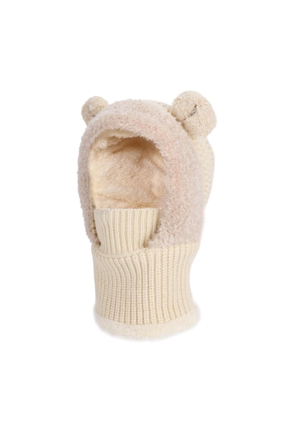 Kids Fleece Balaclava Ski Mask Face Mask Neck Warmer for Boys Girls Windproof Face Cover for Cold Weather Skiing Cycling Beige 6-13 Years