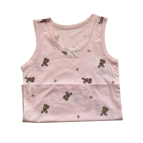 ZACPNCV Kids Girls Sleeveless Tshirts Tank Tops Cotton Crewneck Graphic Summer Top Toddler Undershirts Athletic Workout Clothes Pink 1-2 Years