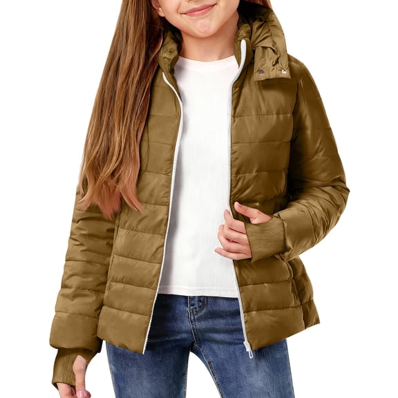 ZACPNCV Kids Hooded Puffer Coat Lightweight Warm Winter Jacket for Boys and Girls Thickened Insulated Outdoor Cold Weather Daily Wear