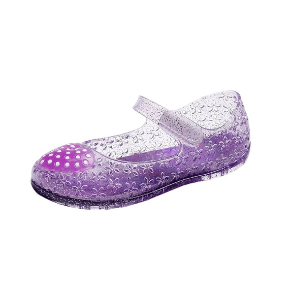ZACPNCV Kids Jelly Sandals Glitter Mary Jane Princess Shoes Dress Up Flats for Toddler Little Girls Birthday Party