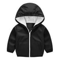 thumbnail image 1 of ZACPNCV Kids Outdoor Active Softshell Trenchcoats Trendy Zipper-Up Windbreaker Hoodie Jackets Versatile Hiking Coats Black 18-24 Months, 1 of 8