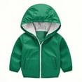 thumbnail image 1 of ZACPNCV Kids Outdoor Active Softshell Trenchcoats Trendy Zipper-Up Windbreaker Hoodie Jackets Versatile Hiking Coats Green 4-5 Years, 1 of 7