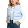thumbnail image 1 of ZACPNCV Kids Puffer Vest Boys Girls Crewneck Zip‑Up Sleeveless Quilted Padded Jackets Fall Winter Lightweight Outer Waistcoat,Light Blue, 1 of 6
