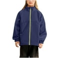 thumbnail image 1 of ZACPNCV Kids Rain Jacket Lightweight Waterproof Rain Coats Outerwear with Hood for Boys Girls Navy 7-8 Years, 1 of 1