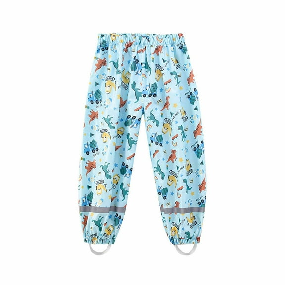 ZACPNCV Kids Rain Pants Waterproof Girls Quick-Dry Rain Pant Windproof Rain Trousers Over Pants for Girls Blue 4-5 Years