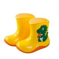 thumbnail image 1 of ZACPNCV Kids Rain Shoes Cartoon Dinosaur Printed Rain Shoes Outdoor Slip Boots Non Slip Rain PVC Girls Boys Toddler Boots Yellow 1-2 Years, 1 of 4