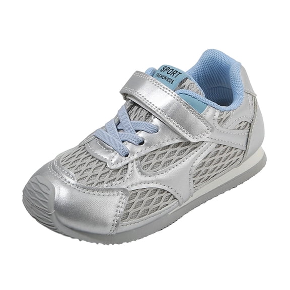 ZACPNCV Kids Shoes for Girls Boys - Non-Slip Kids Sneakers Shoes Lightweight with Memory Foam Insole Silver