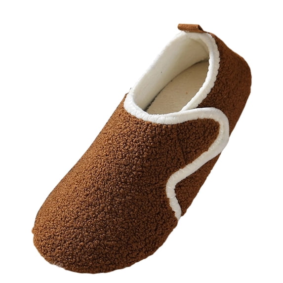 ZACPNCV Kids Slippers Boys Girls House Shoes Non Slip Warm Indoor Slipper Shoes Plush Brown