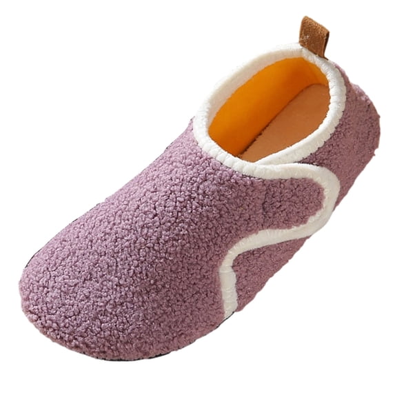 ZACPNCV Kids Slippers Boys Girls House Shoes Non Slip Warm Indoor Slipper Shoes Plush Purple