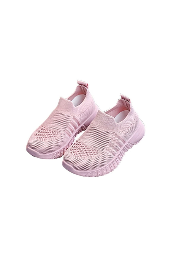 Kids Sock Shoes Boys Girls Sneakers Athletic Fitness Tennis Walking School Shoes for Toddler Pink 7-8 Years
