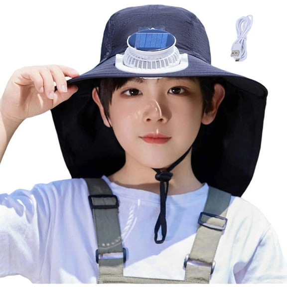 ZACPNCV Kids Sun Hats for Boys Girls UV Protection Baseball Cap Hats for Kids with Neck Flap Wide Brim Black Free Size