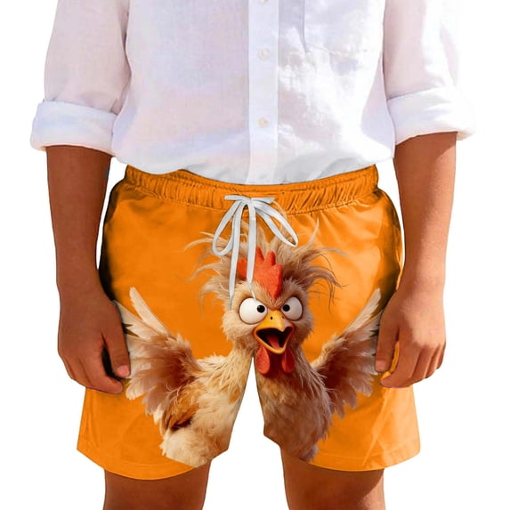 ZACPNCV Kids Swim Trunks Boys Girls Printed Beach Shorts Drawstring Elastic Waist Quick Dry Swimwear with Pockets Summer