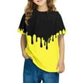 thumbnail image 1 of ZACPNCV Kids Teen Shirts Short Sleeve Crewneck Graphic Tees Casual Summer Clothes Yellow 11-12 Years, 1 of 1