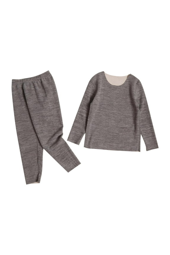 Kids Thermal Underwear Set Toddler Winter Base Layer Long Johns for Little Boys Girls Gray 3-4 Years