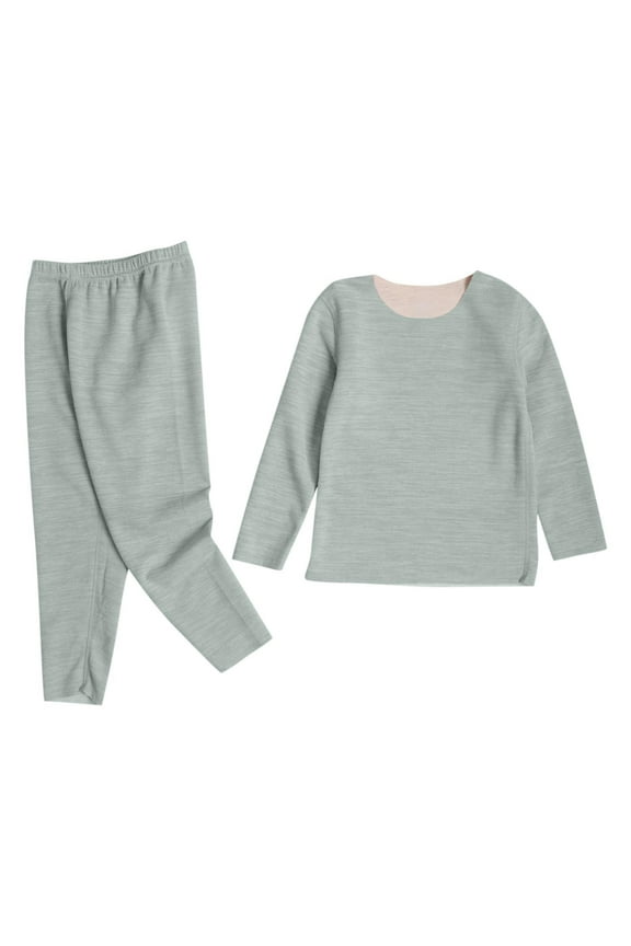 Kids Thermal Underwear Set Toddler Winter Base Layer Long Johns for Little Boys Girls Green 4-5 Years
