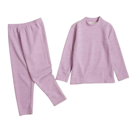 ZACPNCV Kids Thermal Underwear Set Toddler Winter Base Layer Long Johns for Little Boys Girls Purple 5-6 Years