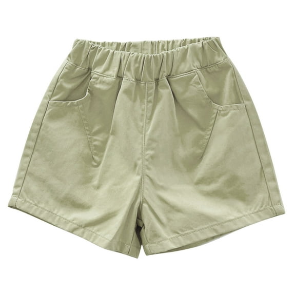 ZACPNCV Kids Toddler Boy Girl Cotton Summer Shorts Solid Color Casual Shorts with Pockets Green 18-24 Months