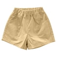 thumbnail image 1 of ZACPNCV Kids Toddler Boy Girl Cotton Summer Shorts Solid Color Casual Shorts with Pockets Khaki 6-7 Years, 1 of 5