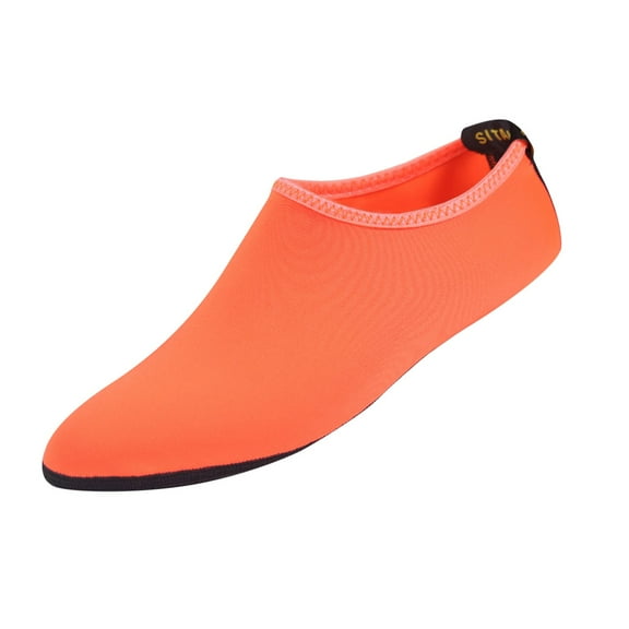 ZACPNCV Kids Toddler Water Shoes Barefoot Quick-Dry Aqua Socks for Boys Girls Baby with Non-Slip Rubber Sole Orange 4-5 Years