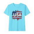 thumbnail image 1 of ZACPNCV Kids USA Shirt for Boys Girls 4th of July Shirts Flag Tshirt Patriotic Top Independence Day Outfit Light Blue 3-4 Years, 1 of 6