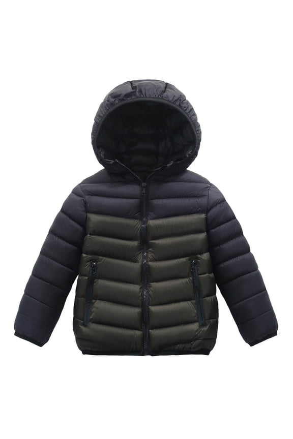 Kids Winter Coat Girls Puffer Jacket Baby Warm Winter Coats Boys Packable Outerwear for School And Outdoor Activities Olive Green 14-15 Years