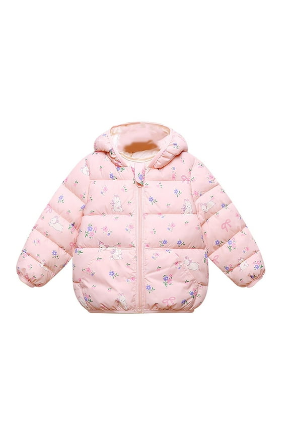 Kids Winter Coat Girls Puffer Jacket Baby Warm Winter Coats Boys Packable Outerwear for School And Outdoor Activities Pink 3-4 Years