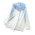 thumbnail image 1 of ZACPNCV Kids Zip-Up Cooling Sun Shirt Hoodies Girls Boys UPF50+ Sun Protection Hooded Jacket Summer Jacket Light Blue 15-16 Years, 1 of 5