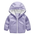 thumbnail image 1 of ZACPNCV Little Girls Boys Rain Jacket Kids Raincoat Waterproof Hooded Rain Jackets Lightweight Outerwear for Zip Purple 12-13 Years, 1 of 8
