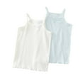 thumbnail image 1 of ZACPNCV Little Girls Camisole Undershirts 2 Pack Kids Comfort Breathable Tank Tops Blue 5-6 Years, 1 of 9