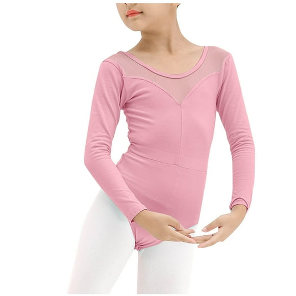 ZACPNCV Long Sleeve Black Leotard for Girls Gymnastics Leotards Toddler Dance Ballet Bodysuit Pink 9-10 Years