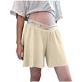 thumbnail image 1 of ZACPNCV Maternity Active Shorts with Pockets Drawstring Pregnancy Women's Casual Short Beige L, 1 of 7