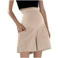 thumbnail image 1 of ZACPNCV Maternity Active Shorts with Pockets Drawstring Pregnancy Women's Casual Short Beige S, 1 of 6