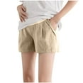 thumbnail image 1 of ZACPNCV Maternity Active Shorts with Pockets Drawstring Pregnancy Women's Casual Short Khaki S, 1 of 6