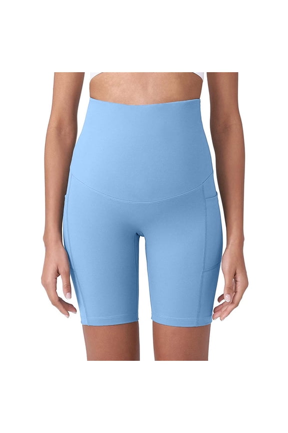 Maternity Shorts Over The Belly Biker Workout Yoga Active Athletic Pregnancy Short Pants Green XL