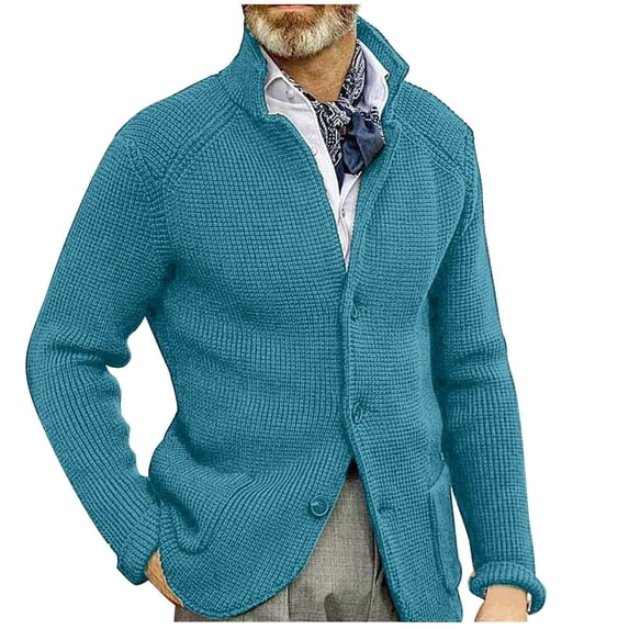 ZACPNCV Men Blazer Knit Cardigan Shawl Collar Button Blazer Cardigan Shawl Collar Buttons Knit Cardigan Sweater
