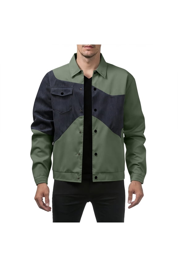 Men Wool Loose Fit Loose Vintage Denim Jackets Man Cargo Button Jean Coat