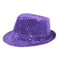 thumbnail image 1 of ZACPNCV Men and Women Unisex British Style Solid Color Fedora Hat Sun Hat Hats Men Father's Day Gifts Purple Free Size, 1 of 6