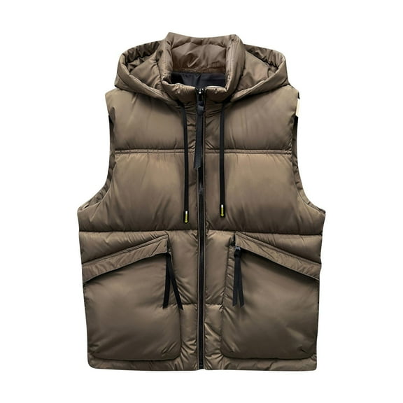 ZACPNCV Men's Lightweight Packable Puffer Vest Sleeveless Puffy Outerwear Water-Resistant Bubble Jackets Work Casual Golf
