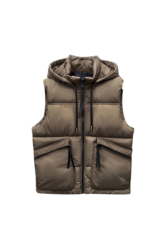 Men's Lightweight Packable Puffer Vest Sleeveless Puffy Outerwear Water-Resistant Bubble Jackets Work Casual Golf