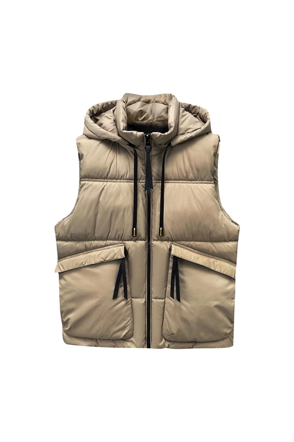 Men's Lightweight Packable Puffer Vest Sleeveless Puffy Outerwear Water-Resistant Bubble Jackets Work Casual Golf