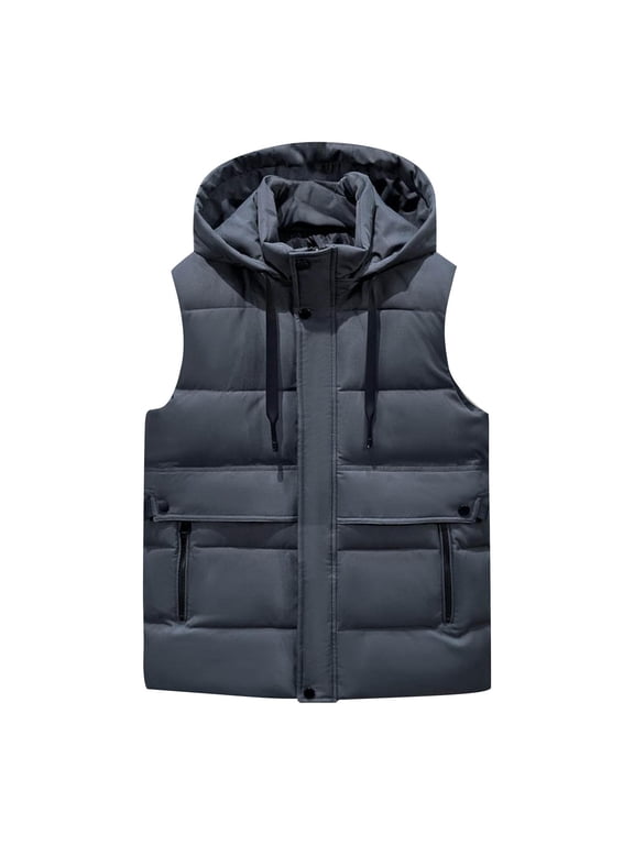 Men's Lightweight Packable Puffer Vest Sleeveless Puffy Outerwear Water-Resistant Bubble Jackets Work Casual Golf