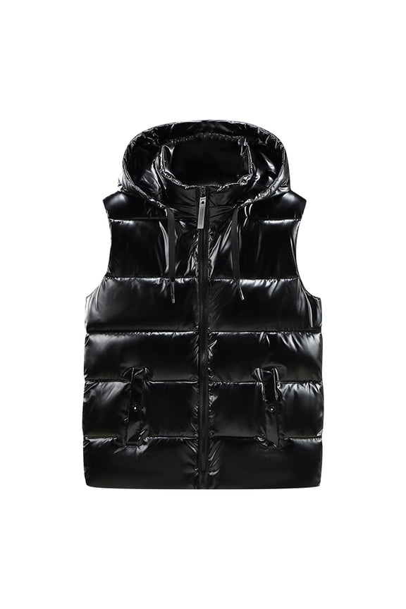 Men's Lightweight Packable Puffer Vest Sleeveless Puffy Outerwear Water-Resistant Bubble Jackets Work Casual Golf