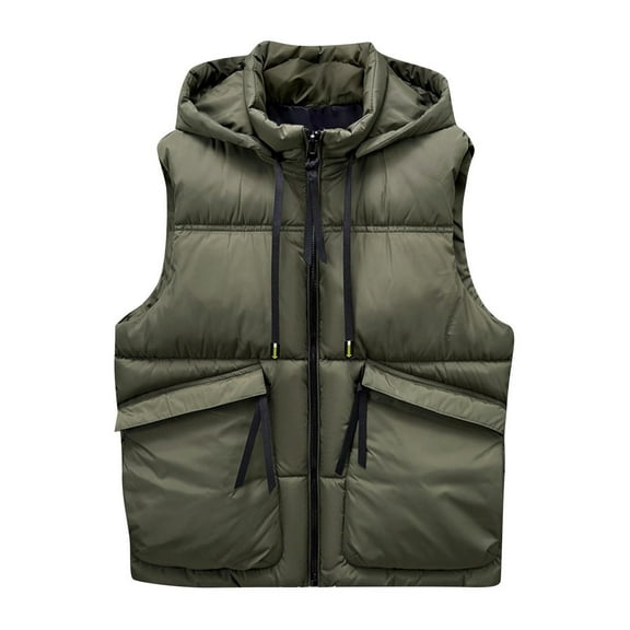 ZACPNCV Men's Lightweight Packable Puffer Vest Sleeveless Puffy Outerwear Water-Resistant Bubble Jackets Work Casual Golf
