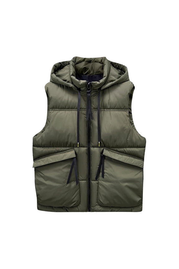 Men's Lightweight Packable Puffer Vest Sleeveless Puffy Outerwear Water-Resistant Bubble Jackets Work Casual Golf