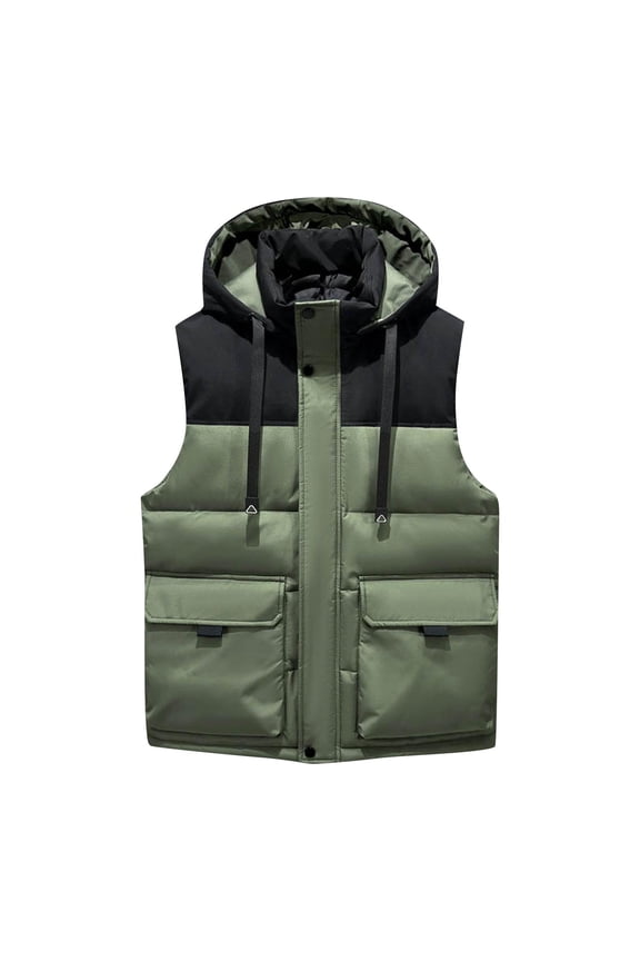 Men's Lightweight Packable Puffer Vest Sleeveless Puffy Outerwear Water-Resistant Bubble Jackets Work Casual Golf